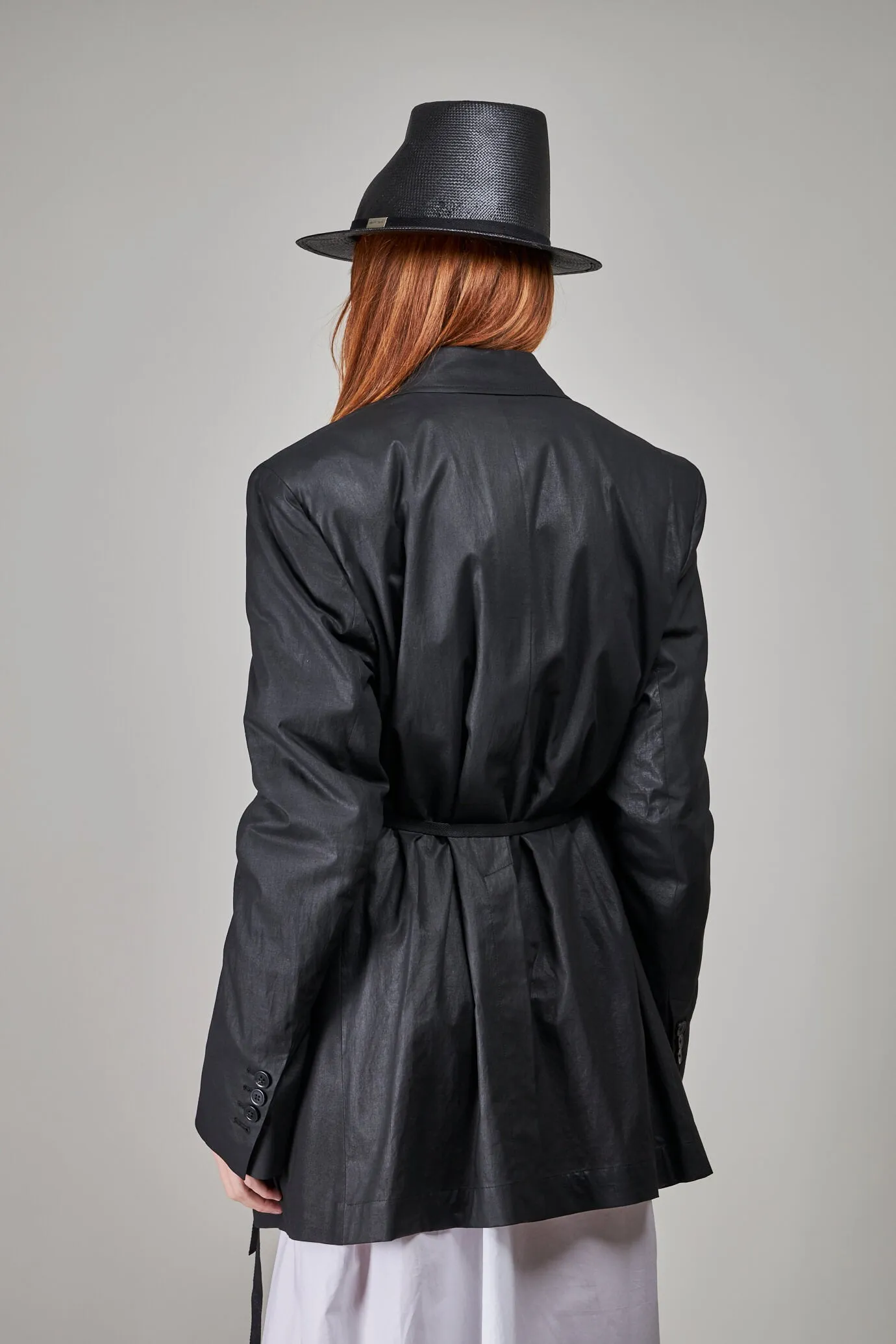 Agnes Slouchy Jacket Waxed , black