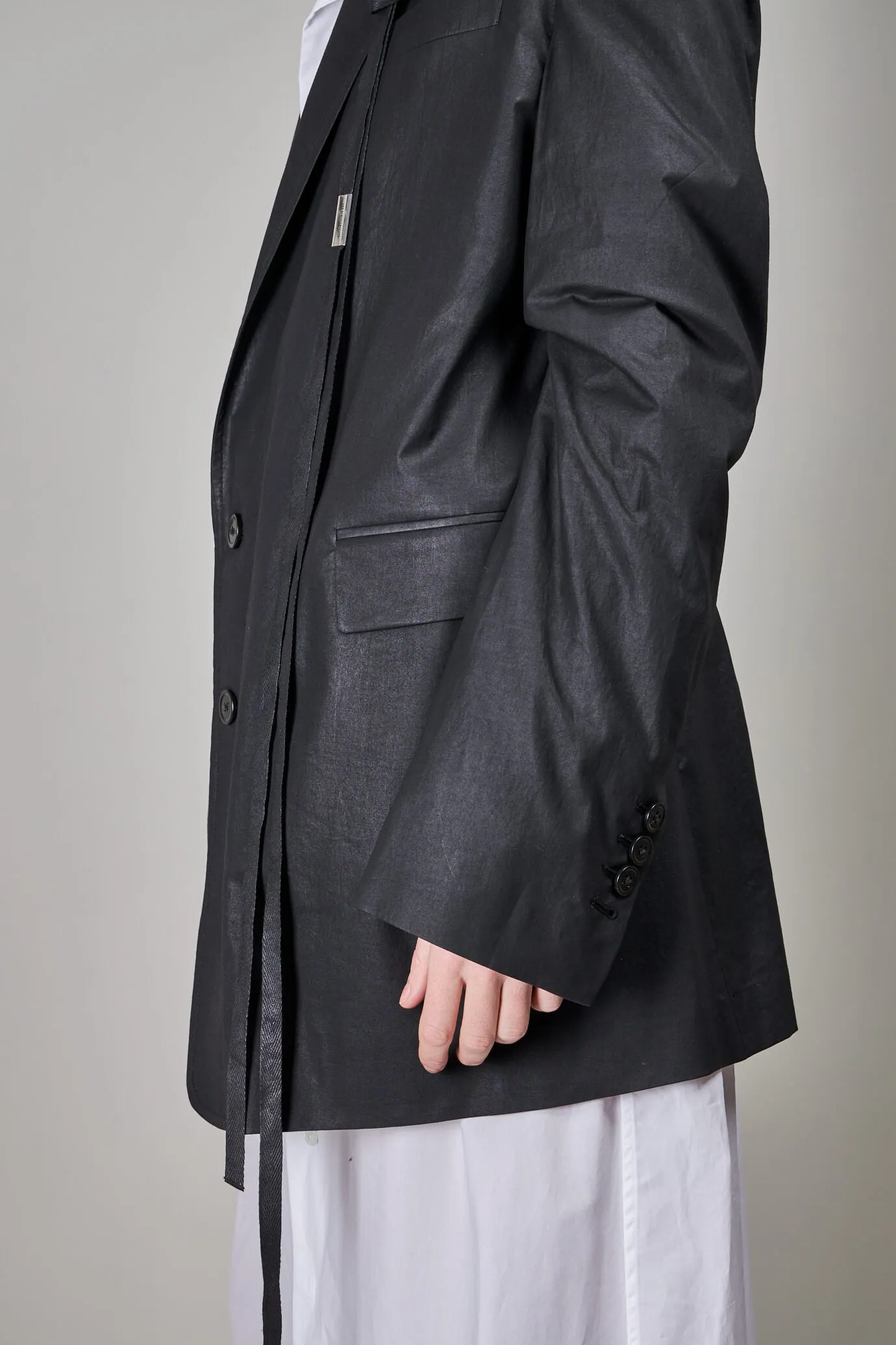 Agnes Slouchy Jacket Waxed , black