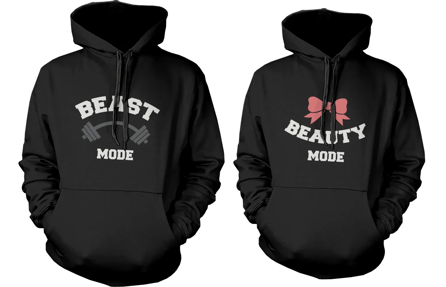 Beauty Mode and Beast Mode Couple Hoodies Cute Matching Outfit for Couples