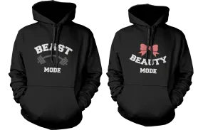 Beauty Mode and Beast Mode Couple Hoodies Cute Matching Outfit for Couples