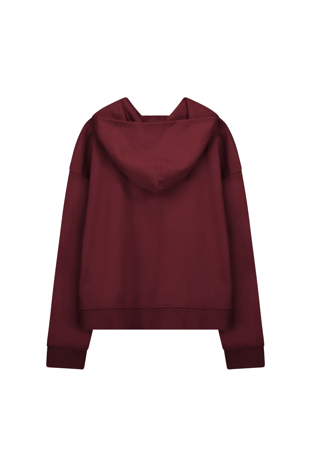 BOXY ZIP HOODIE - Burgundy