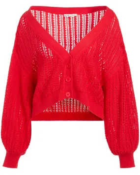 Bright Poppy Winsor Slouchy Cardigan