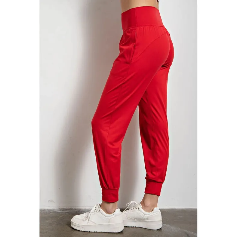 Butter Soft Joggers with Pockets True Red