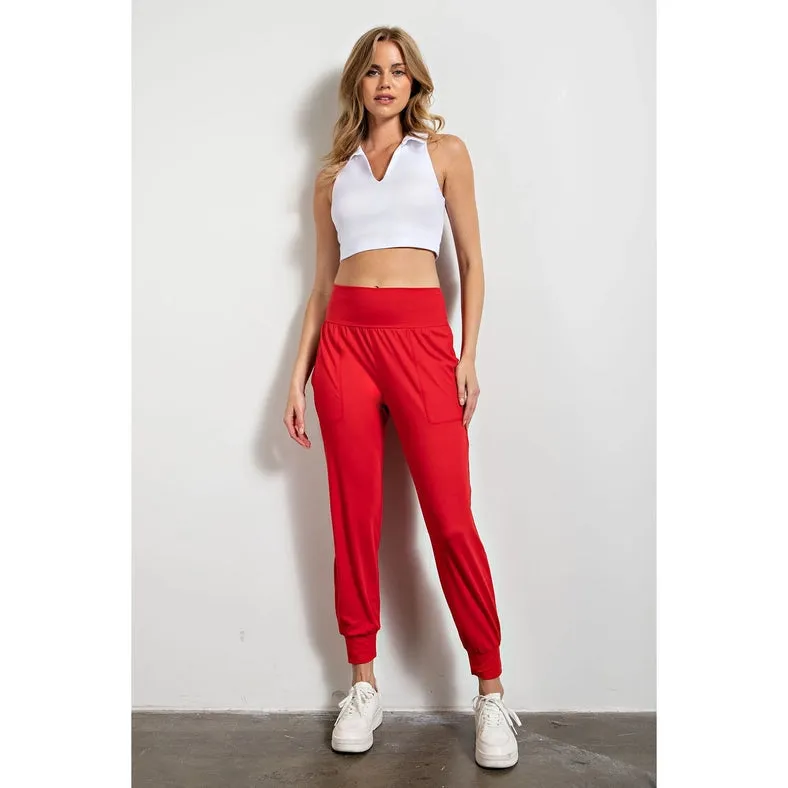 Butter Soft Joggers with Pockets True Red