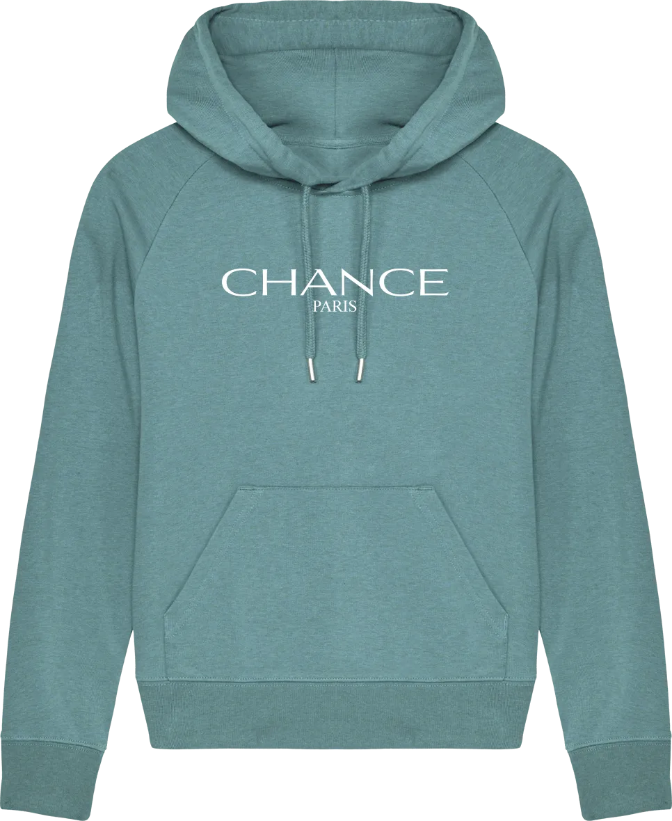 Chance Paris Women Hoodie Medium Fit White Embroidered Logo