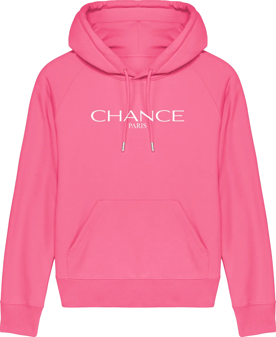 Chance Paris Women Hoodie Medium Fit White Embroidered Logo