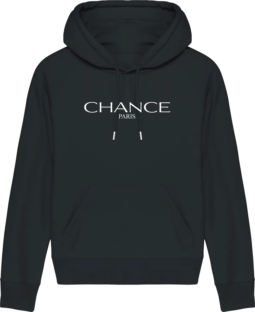 Chance Paris Women Hoodie Medium Fit White Embroidered Logo