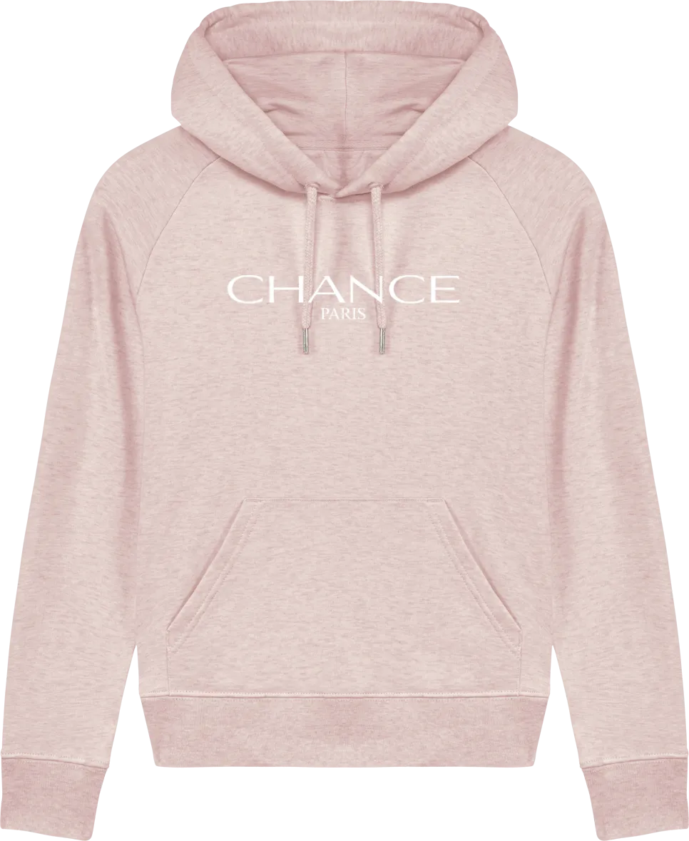 Chance Paris Women Hoodie Medium Fit White Embroidered Logo