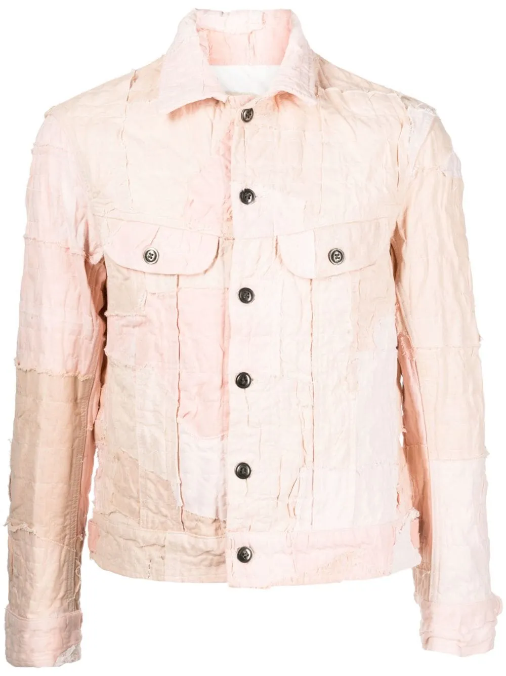 Distressed-Effect Cotton Shirt Jacket