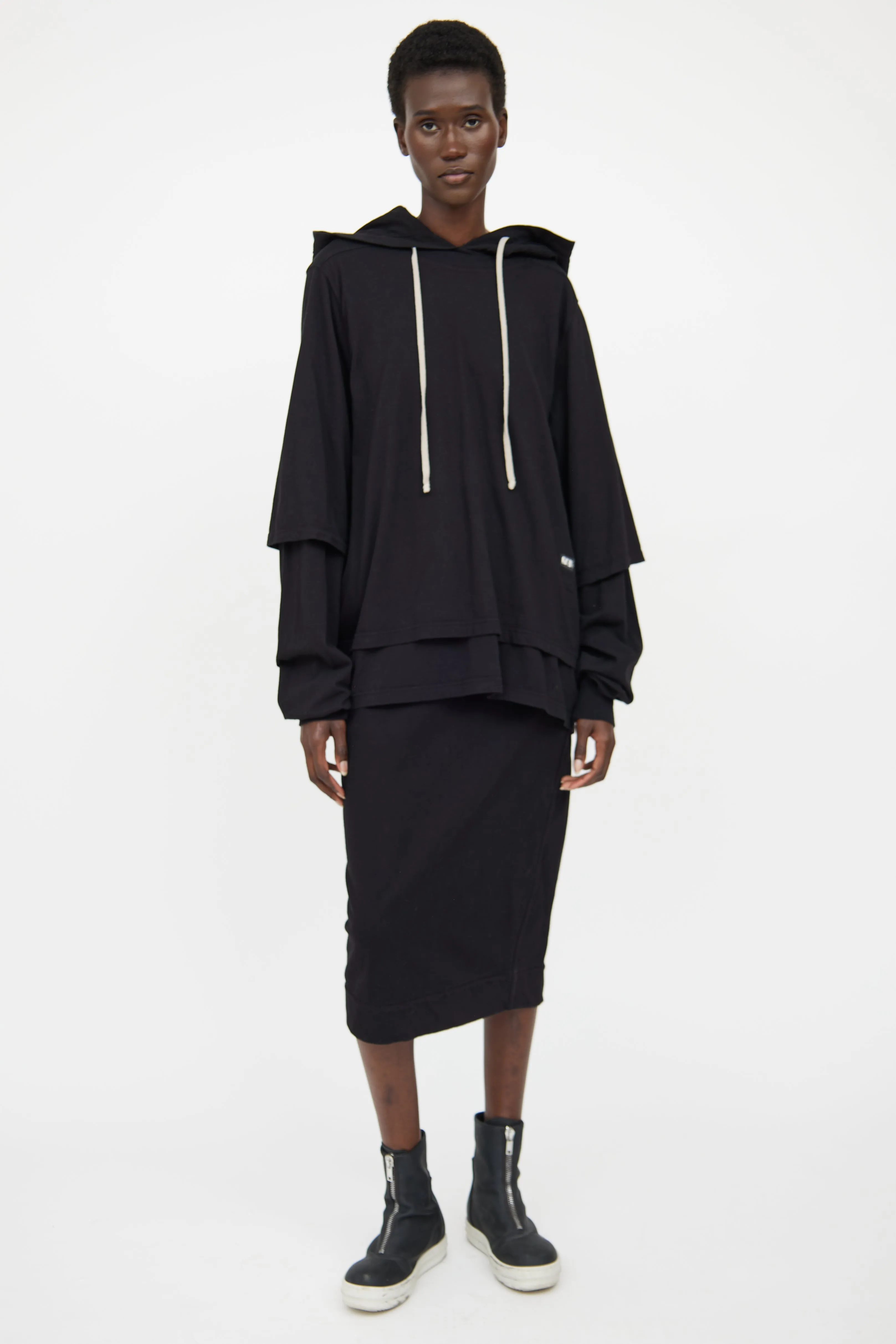 DRKSHDW Black Layered Hoodie