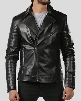 Elex Black Motorcycle Leather Jacket