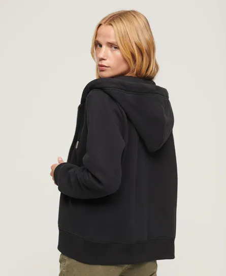 Essential Logo Zip Hoodie - Black