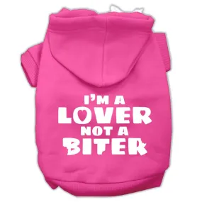 I'm a Lover not a Biter Screen Printed Dog Pet Hoodies Bright Pink Size XXL (18)