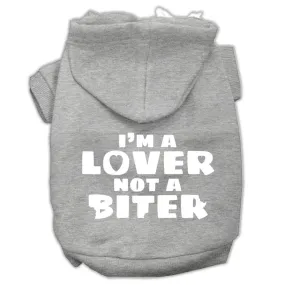 I'm A Lover Not A Biter Screen Printed Dog Pet Hoodies Grey Size Xxl (18)