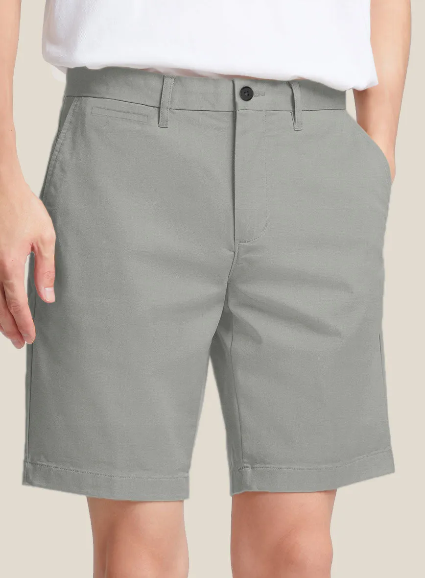 Italian Petrol Gray Cotton Stretch Shorts