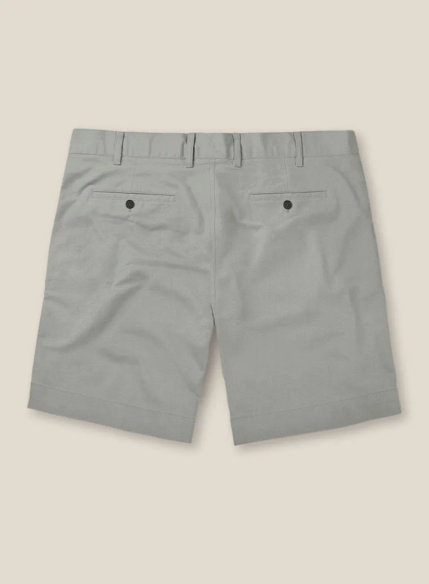 Italian Petrol Gray Cotton Stretch Shorts