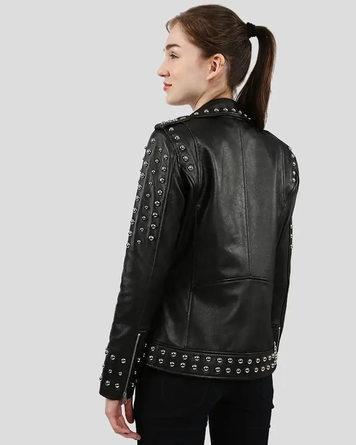 Jasmine Black Studded Leather Jacket