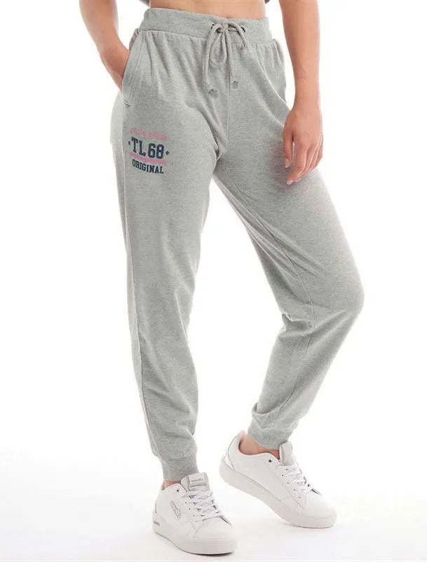 Jayne Brushback Fleece Cuffed Joggers in Light Grey Marl - Tokyo Laundry