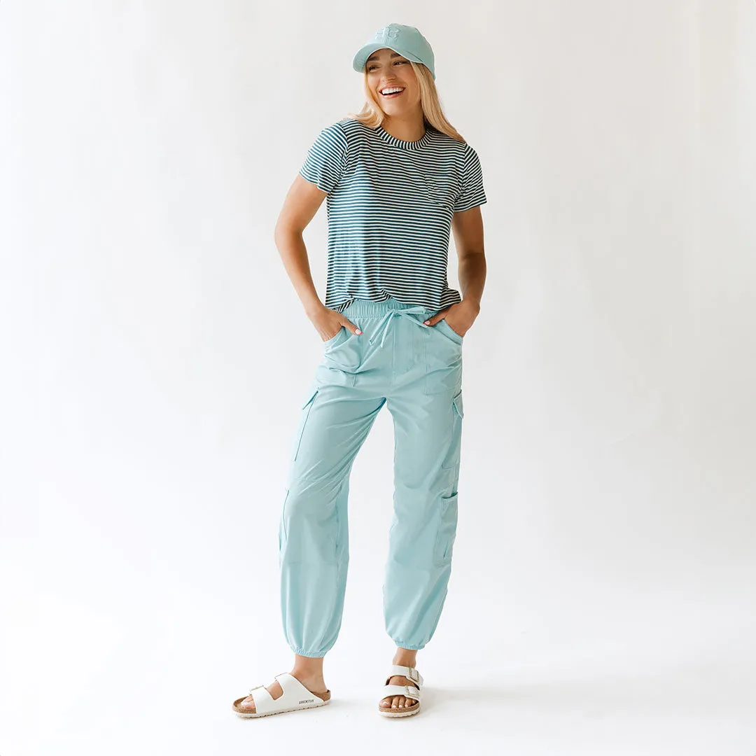 Jetsetter Cargo Joggers, Aqua Blue