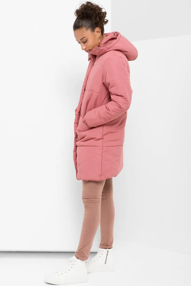 Longer Length Puffer Coat Pink