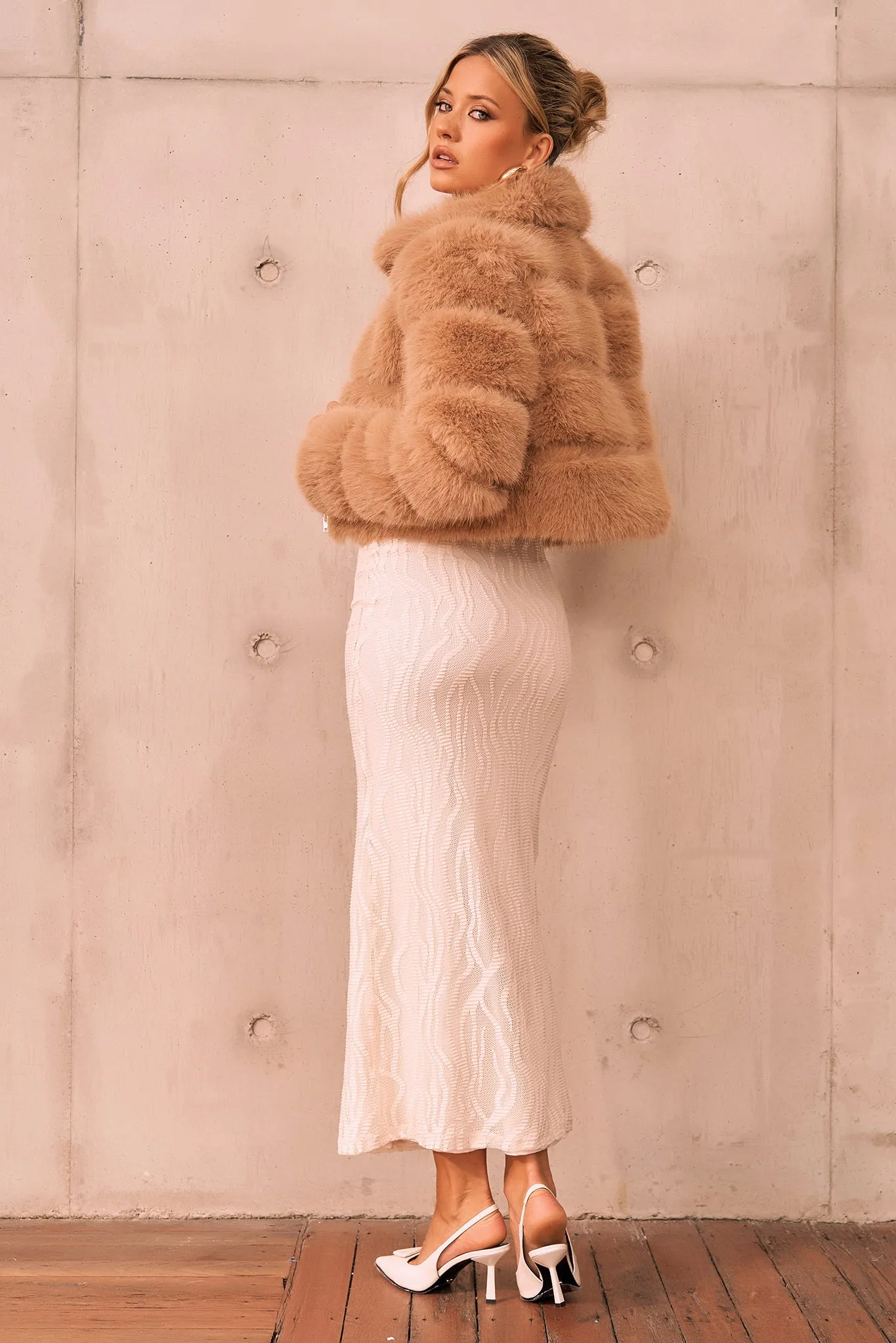 Love Life Faux Fur Jacket - Tan