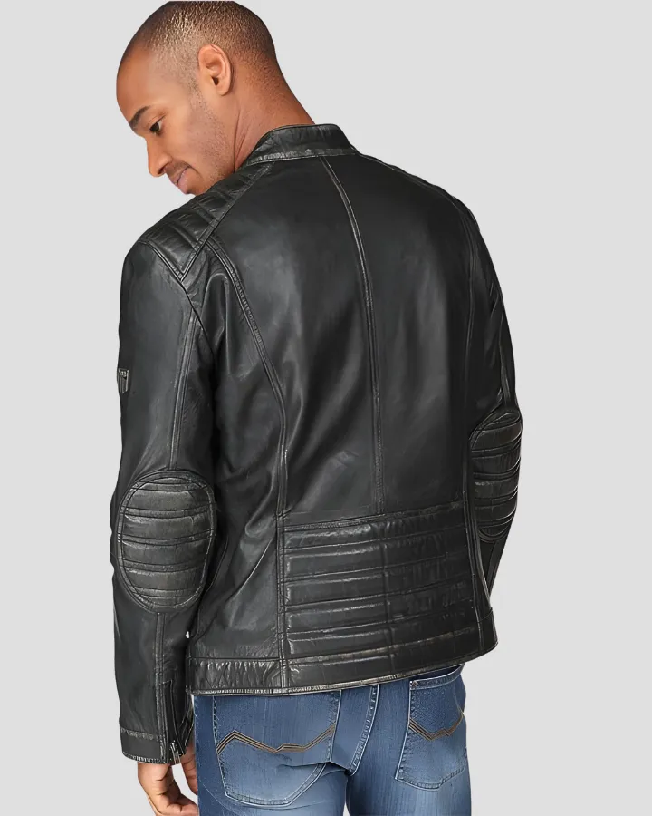 Lucas Black Motorcycle Leather Jacket