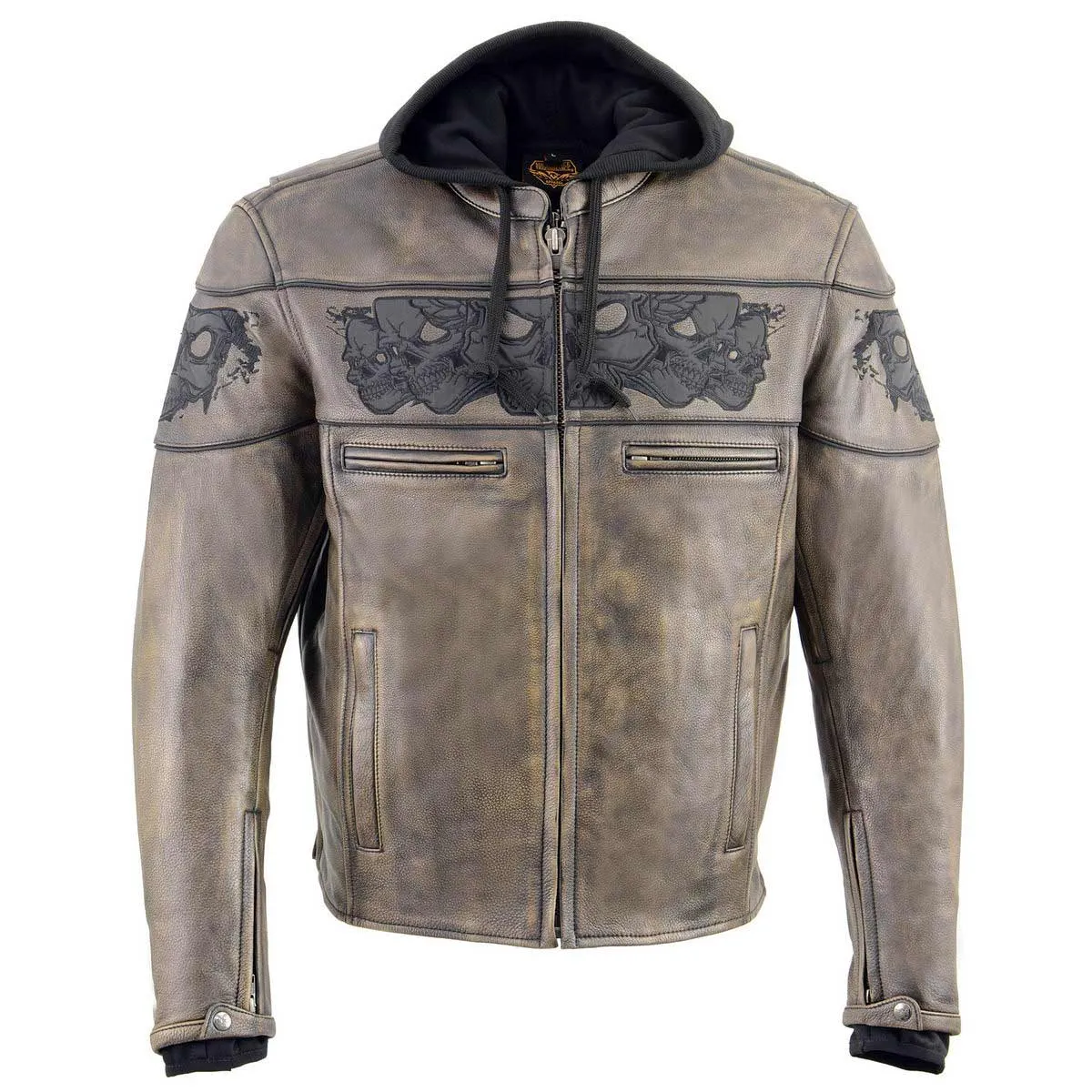 Milwaukee Leather MLM1561 Men's Distressed Brown Leather Jacket with