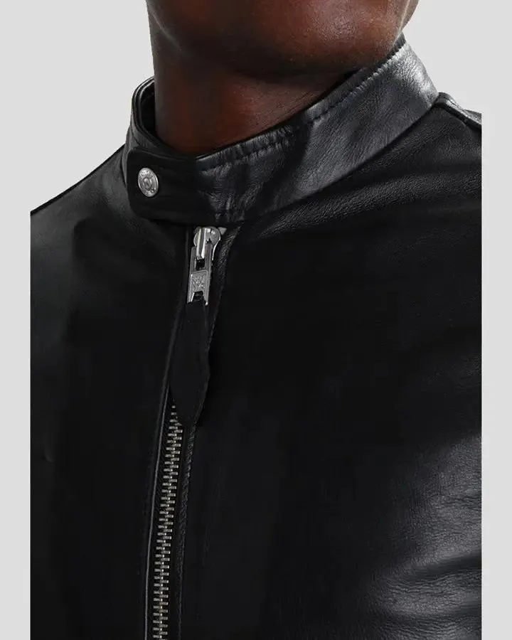 Neil Black Quilted Lambskin Leather Jacket