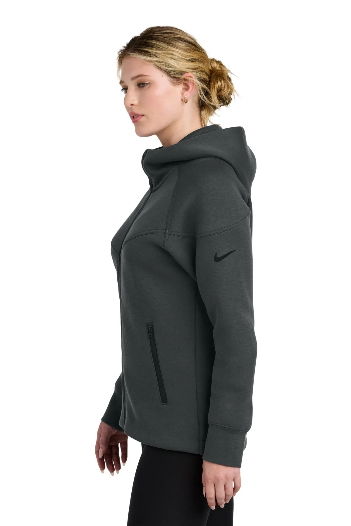 Nike Womens Tech Fleece Full-Zip Custom Hoodies, Anthracite Heather