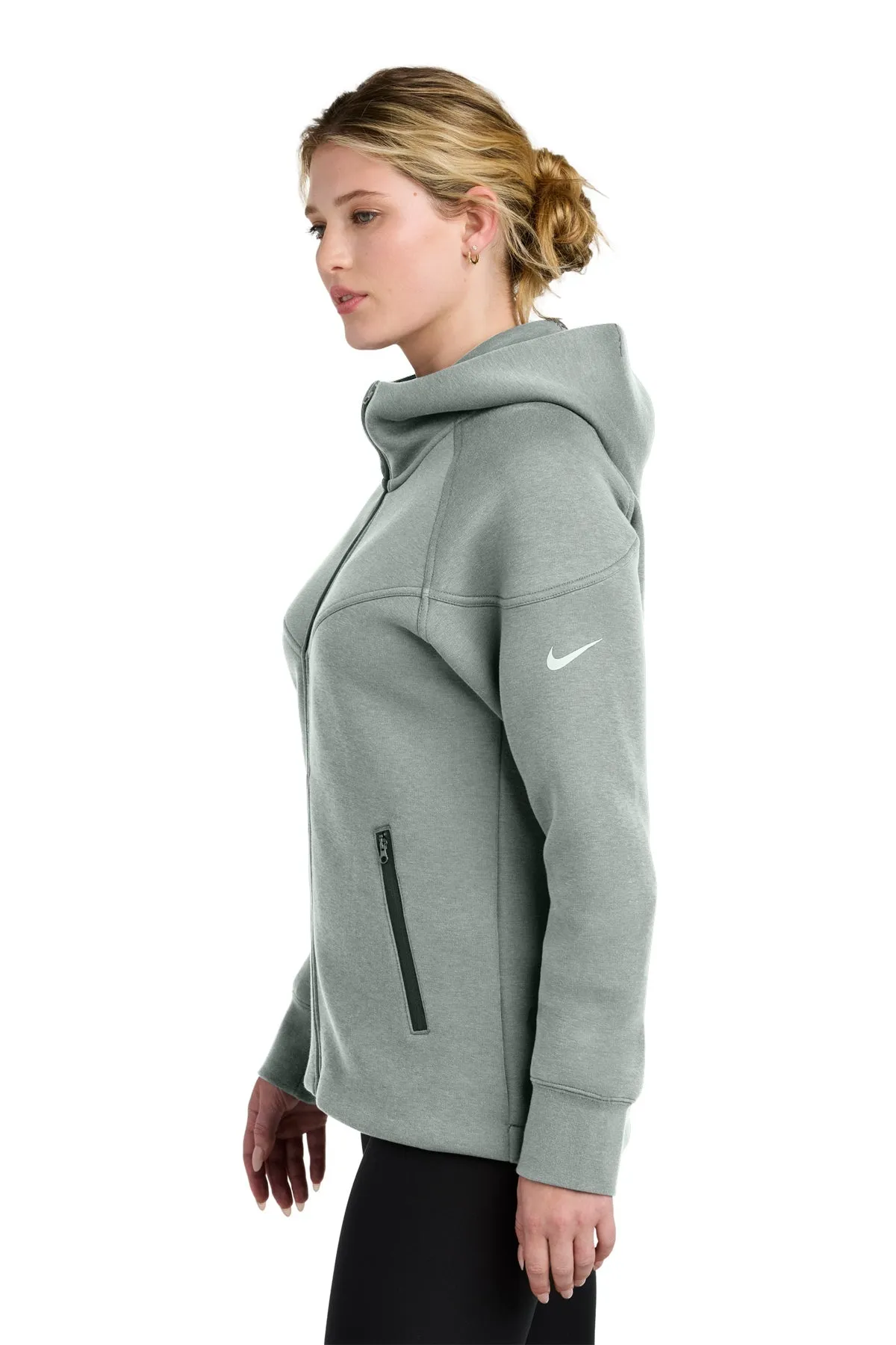 Nike Womens Tech Fleece Full-Zip Custom Hoodies, Dark Grey Heather