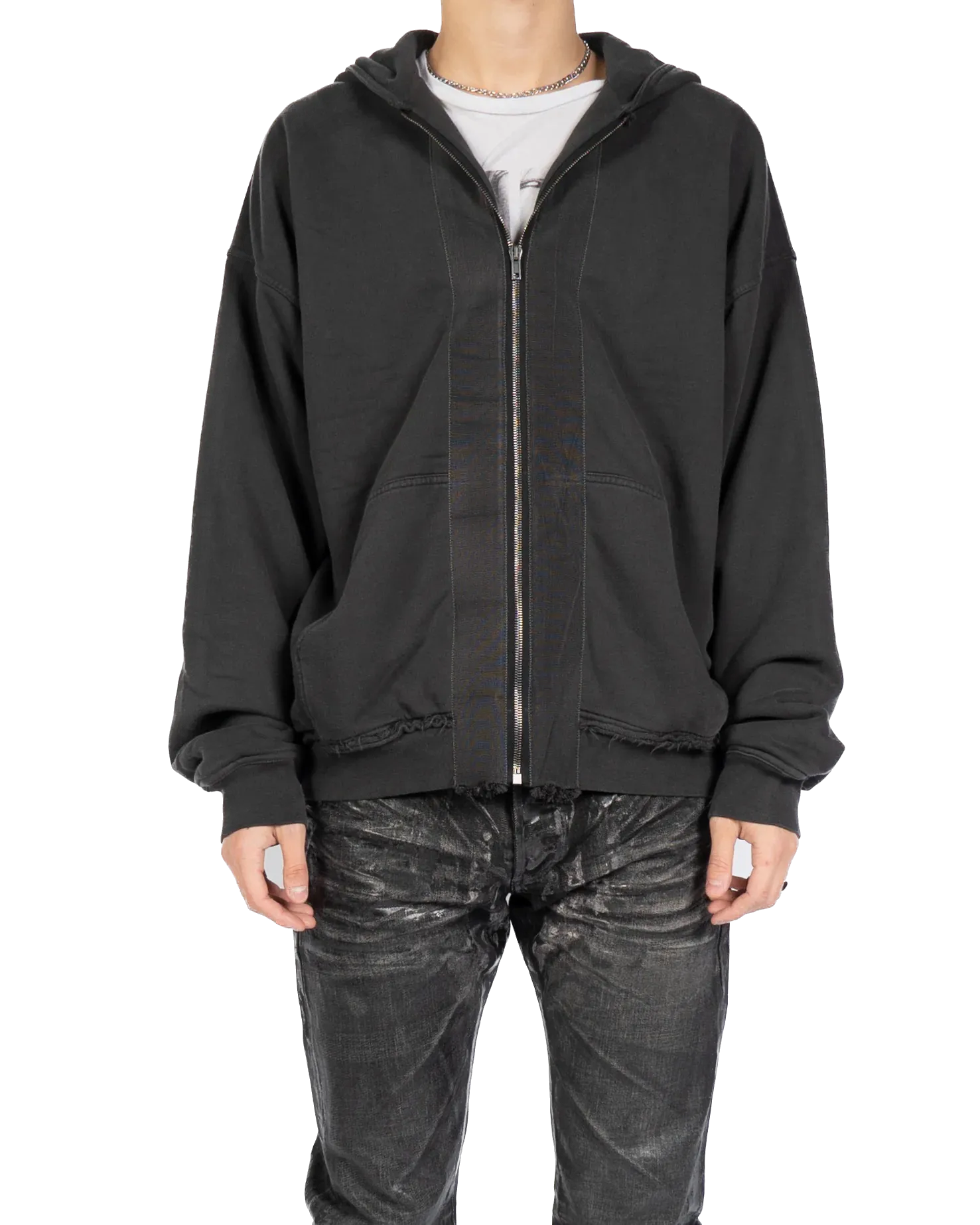 Oversized Double Layer Hoodie in Dark-Grey Perth Cotton