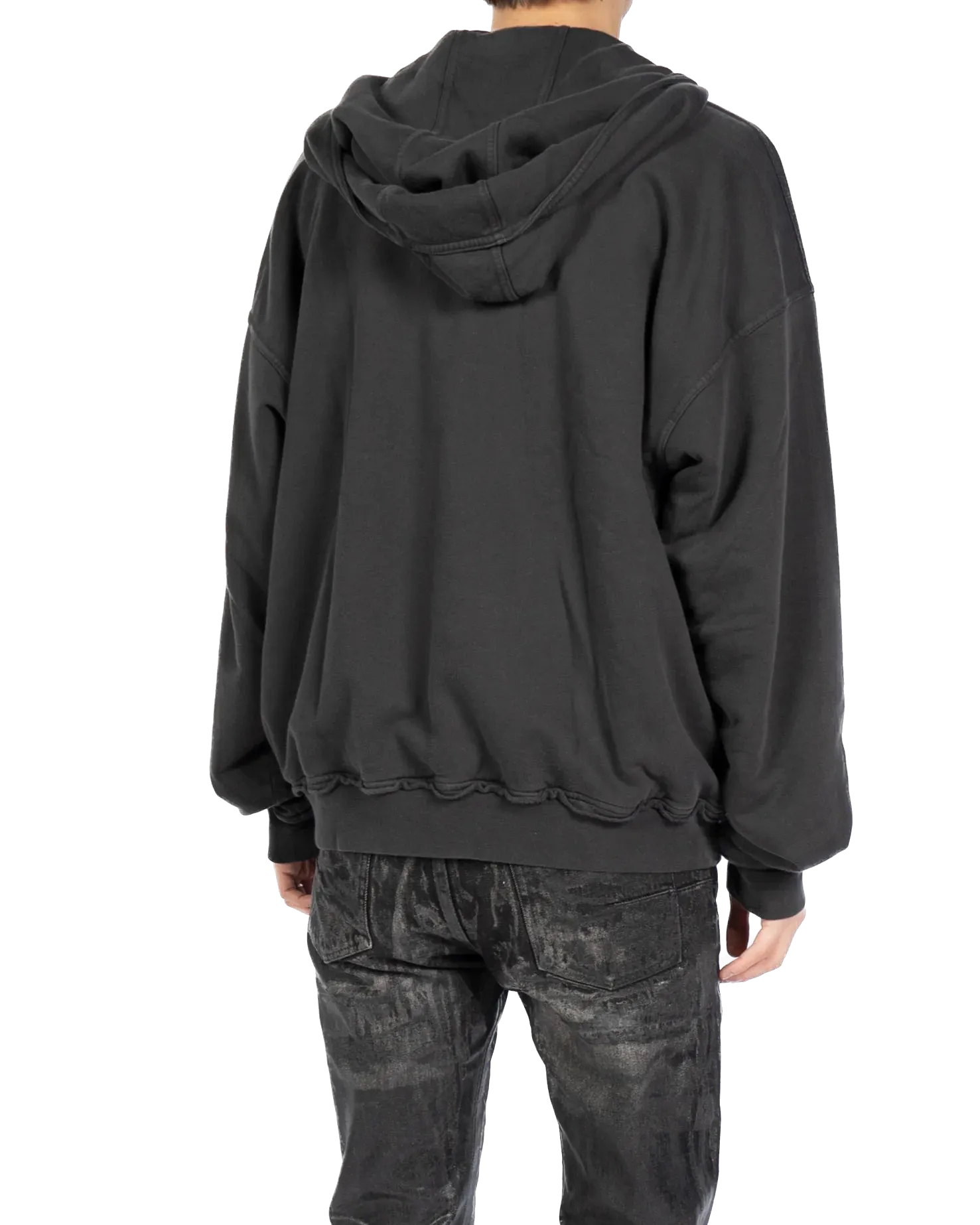 Oversized Double Layer Hoodie in Dark-Grey Perth Cotton