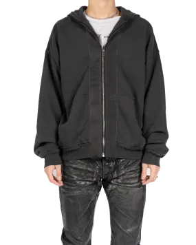 Oversized Double Layer Hoodie in Dark-Grey Perth Cotton