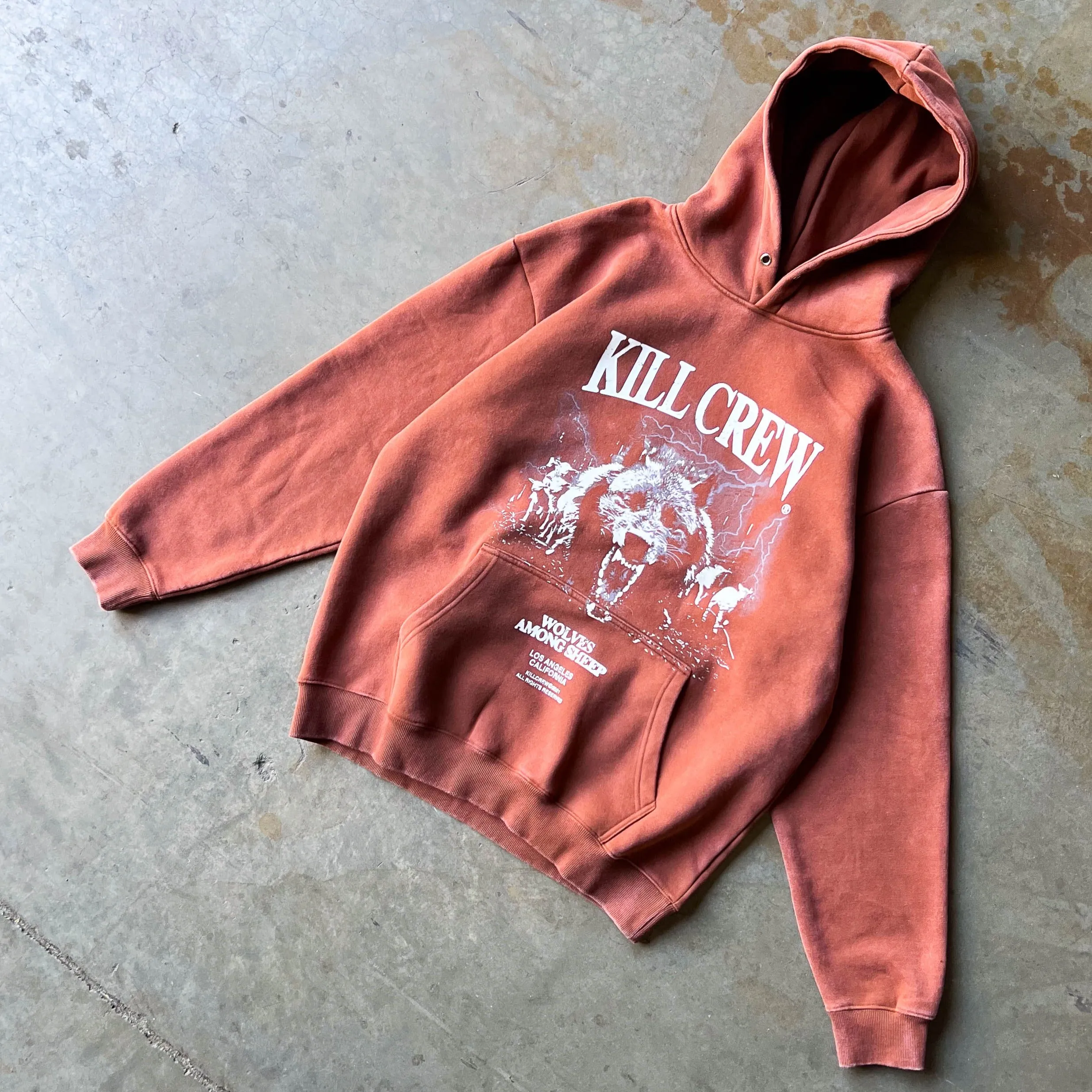 OVERSIZED LUX MIDST OF WOLVES HOODIE - BROWN