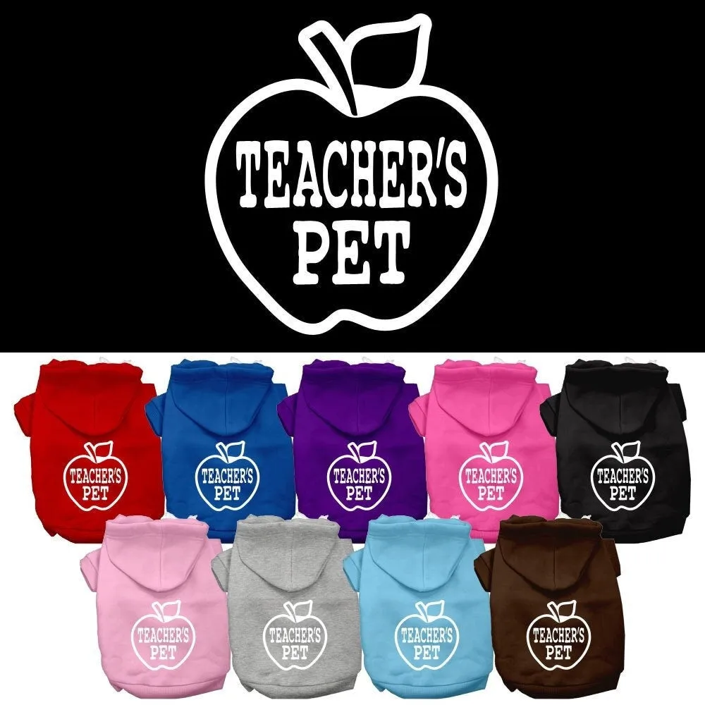 Pet Dog & Cat Hoodie Screen Printed, "Teacher's Pet"