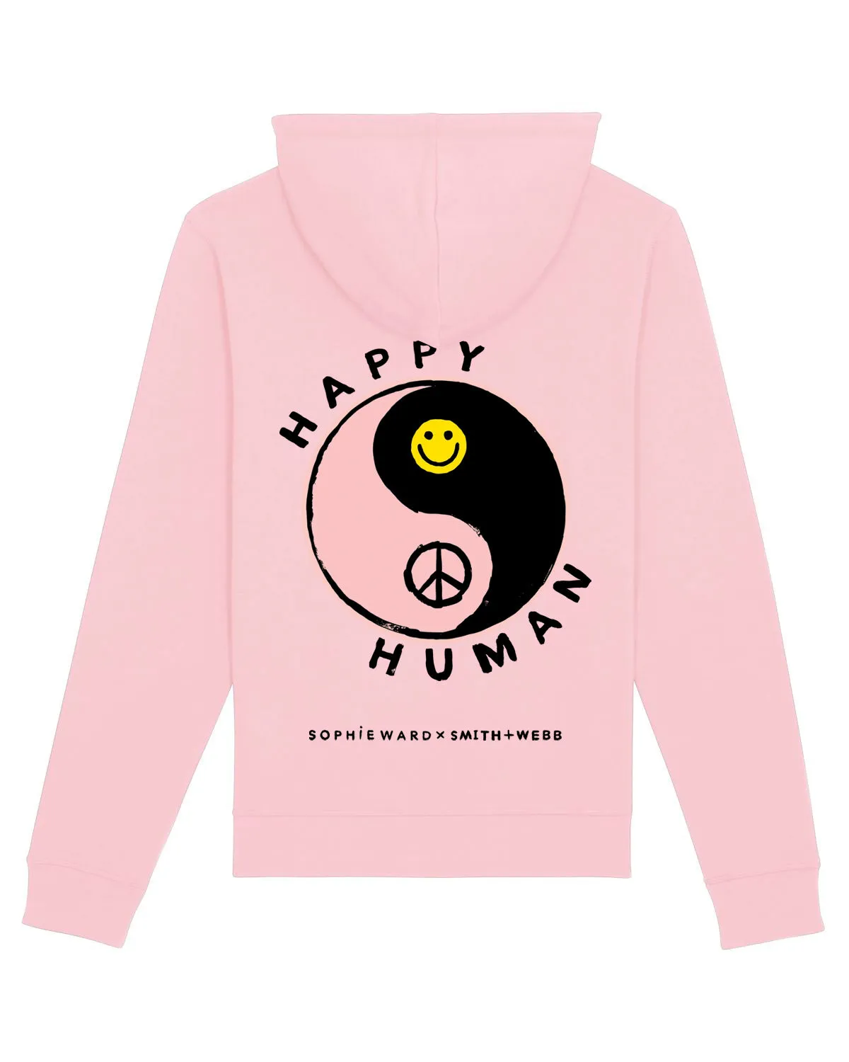 PINK HAPPY HUMAN HOODIE IN AID OF MIND CHARITY