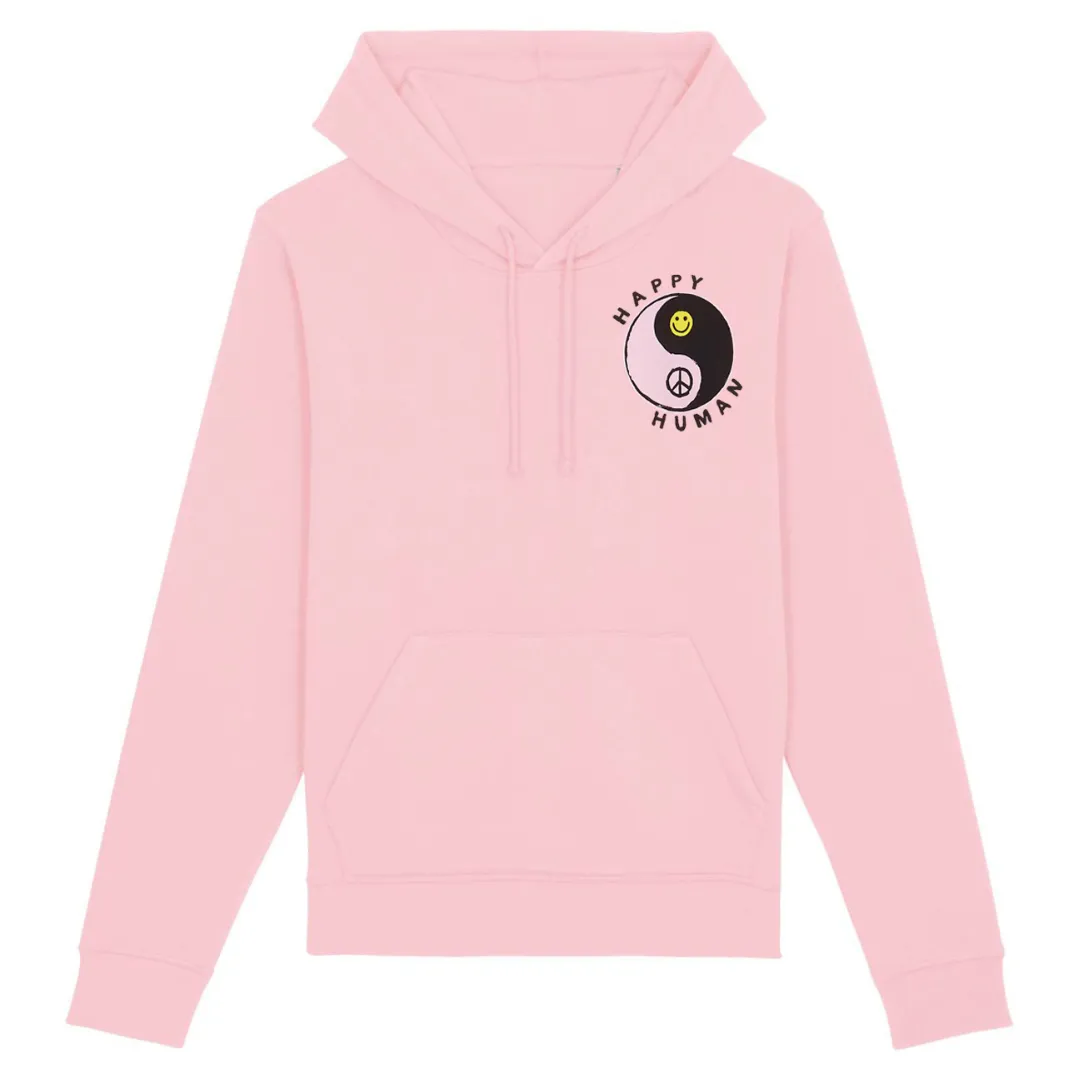 PINK HAPPY HUMAN HOODIE IN AID OF MIND CHARITY