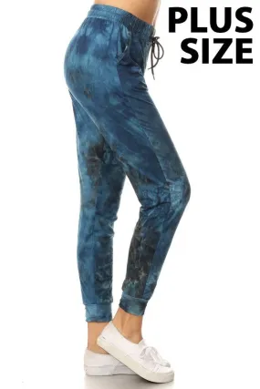 Plus Midnight Passion Tie dye printed joggers