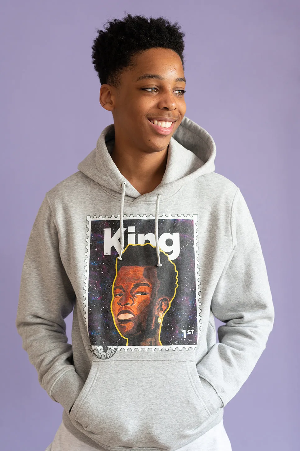 "King" Organic Cotton Hoodie - Grey