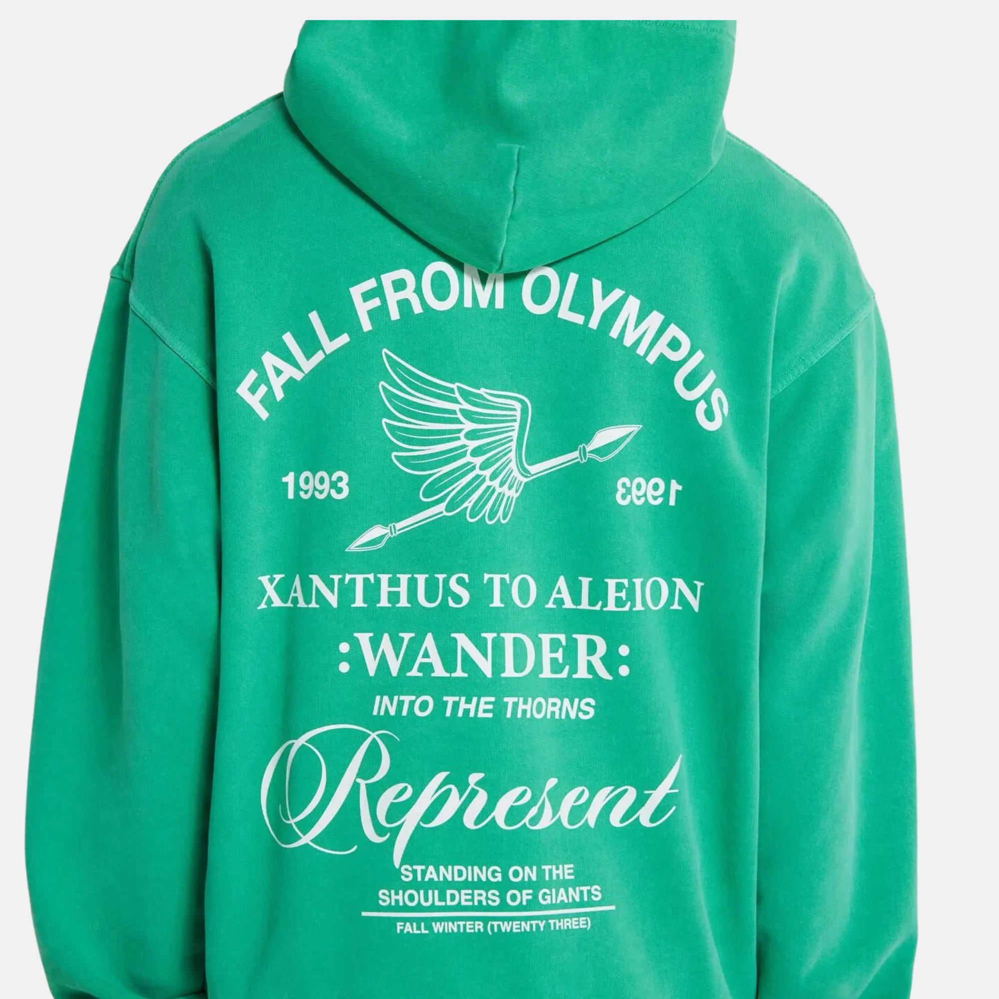 Represent 'Fall From Olympus' Island Green Hoodie