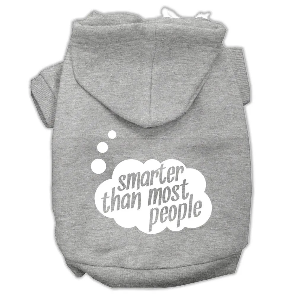 Smarter Then Most People Screen Printed Dog Pet Hoodies Grey Size Xs (8)