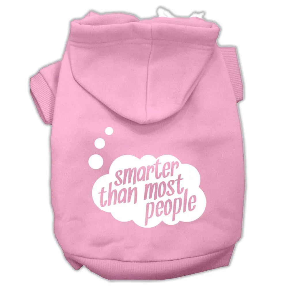 Smarter Then Most People Screen Printed Dog Pet Hoodies Light Pink Size Xs (8)