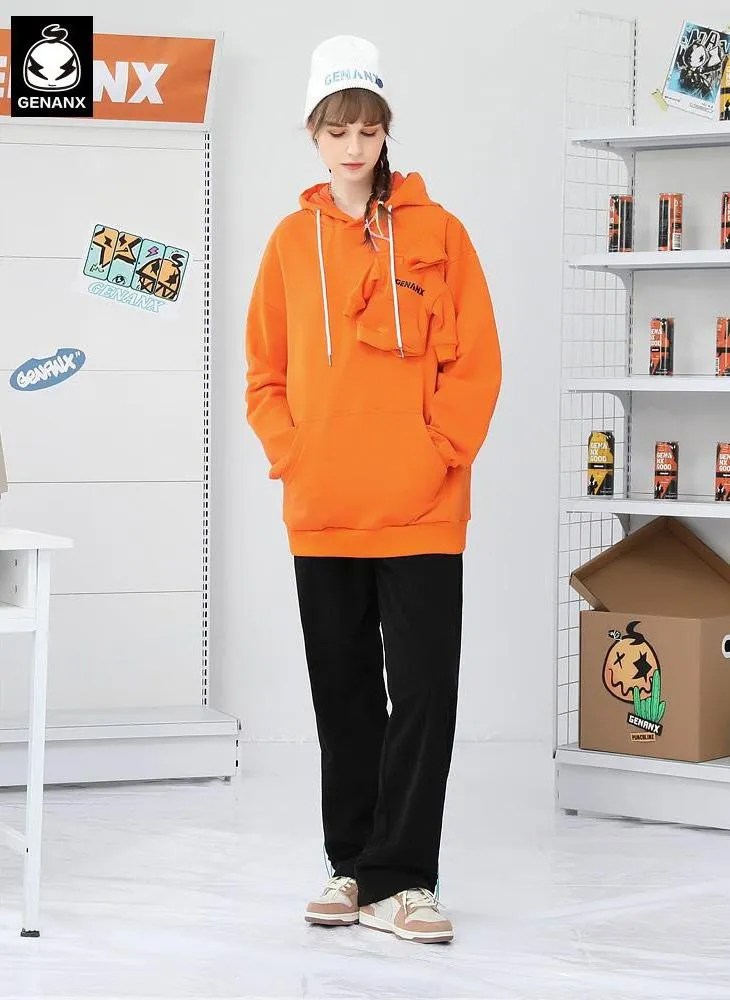 Stylish 3D Layered Patchwork Plain Hoodies