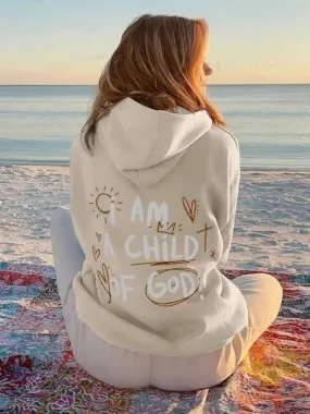 SXV  'i am a child of god’ Printed Cool Aesthetic Sweatshirt Hoodie