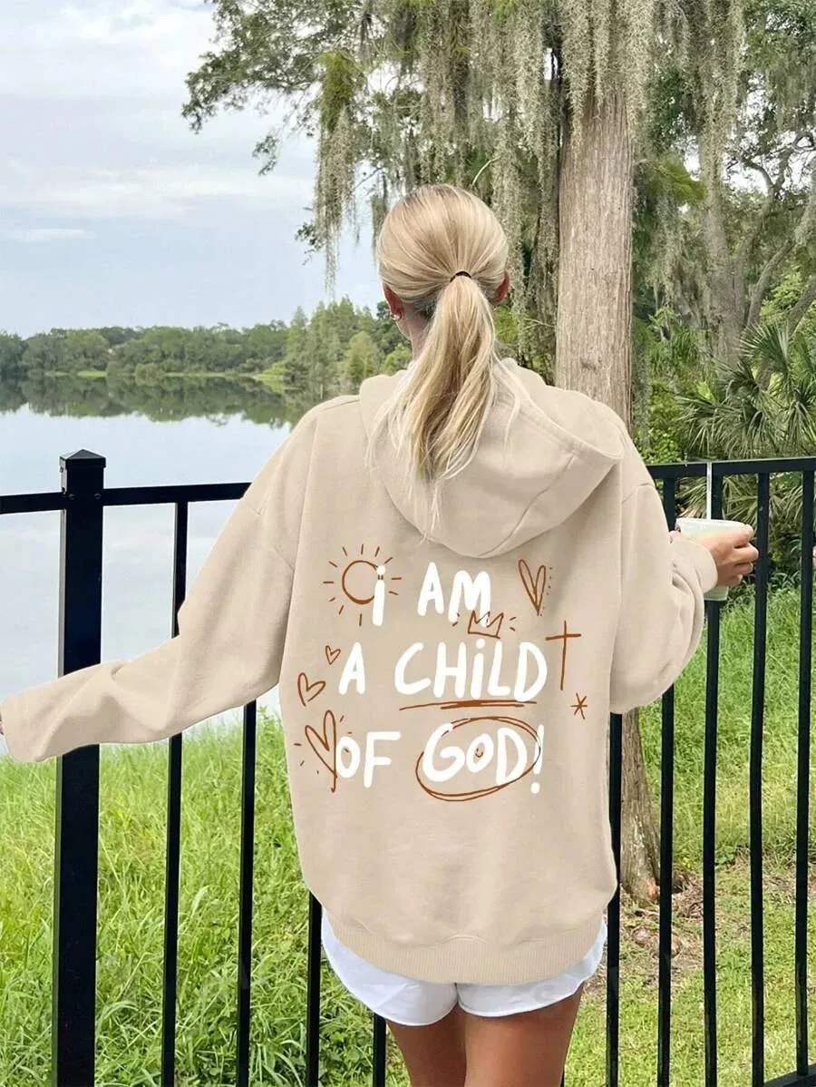 SXV  'i am a child of god’ Printed Cool Aesthetic Sweatshirt Hoodie