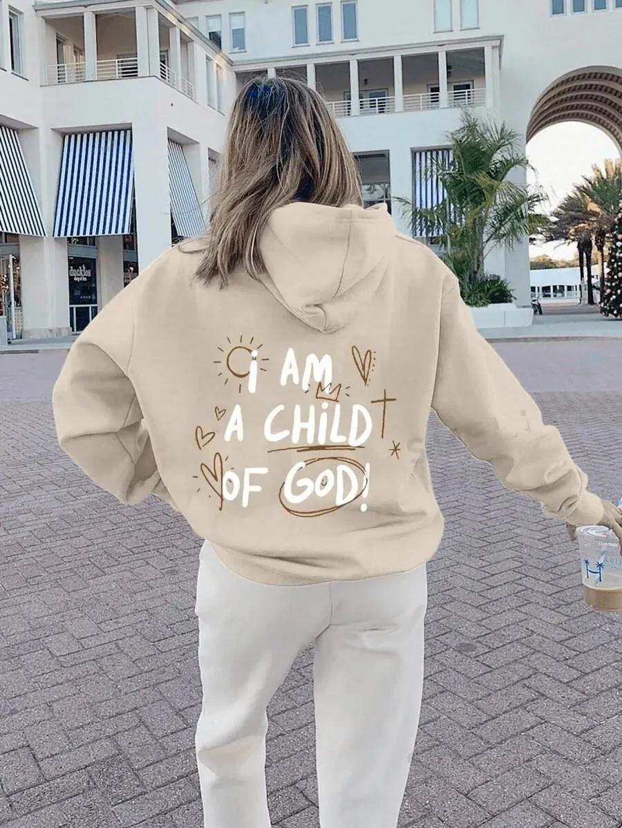 SXV  'i am a child of god’ Printed Cool Aesthetic Sweatshirt Hoodie