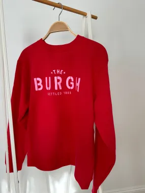 The Burgh Crew Sweatshirt - Red/Pink