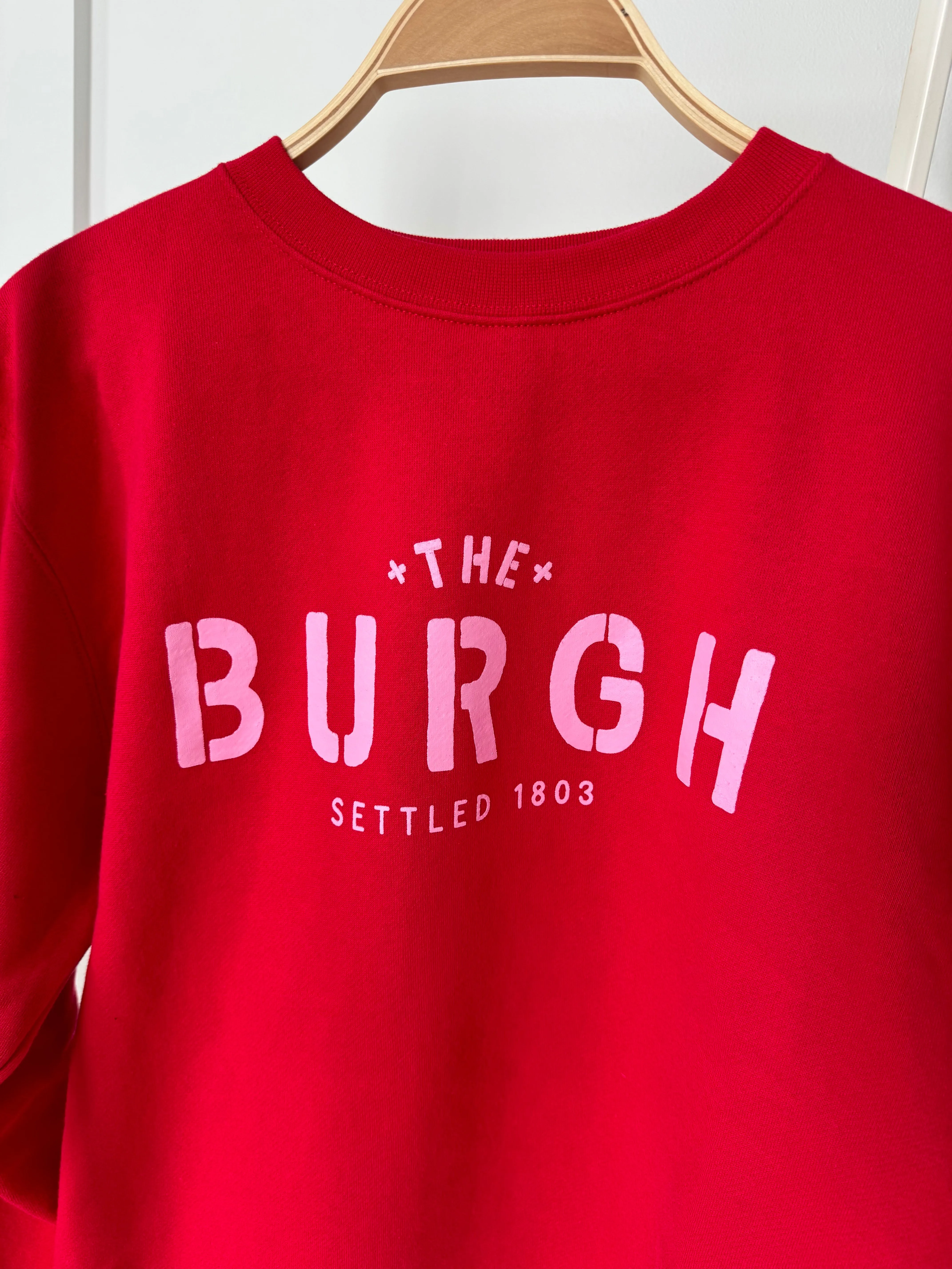 The Burgh Crew Sweatshirt - Red/Pink