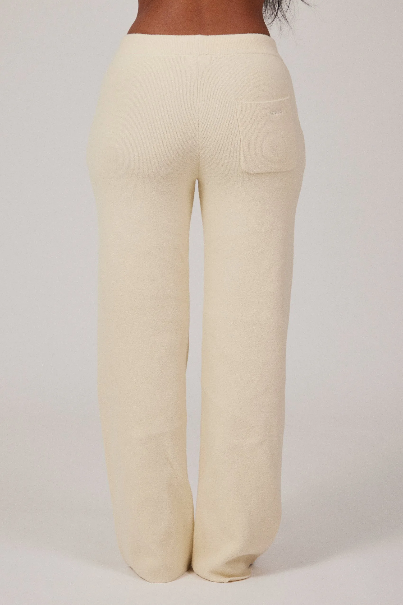 The Mars Soft Knit Straight Leg Joggers - Cream