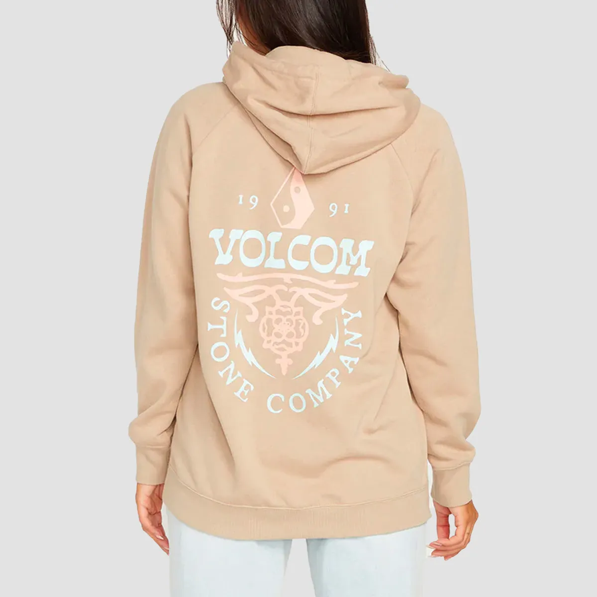 Volcom Truly Stoked Team Vitals Skate BF Pullover Hoodie Taupe - Womens